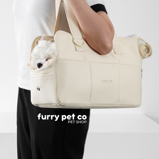 Furry Pet Co Onecute Korean Style Beige Dog Cat Travel Carrier Bag