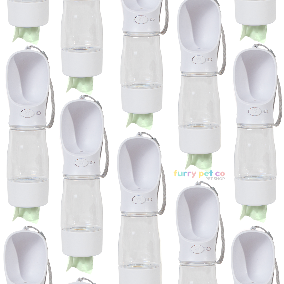 Furry Pet Co 3-in-1 Travel Bottle (White)