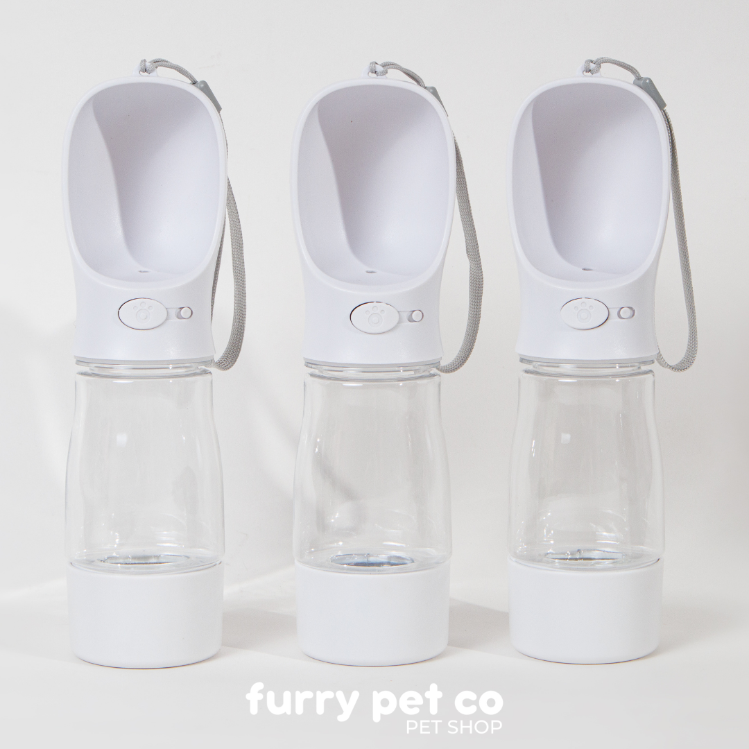 Furry Pet Co 3-in-1 Travel Bottle (White)